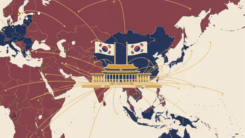 베이징 공항에 도착한 대한민국 대통령 전용기와 의전 행렬