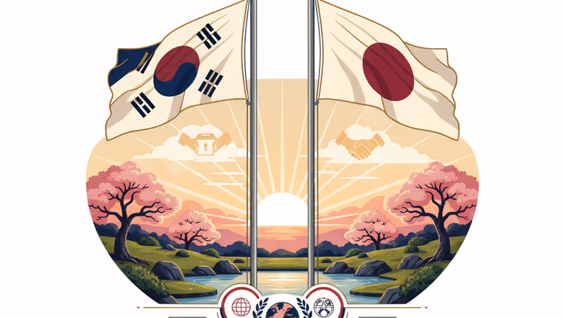 韓國總統李在明與日本首相高市早苗會談示意圖