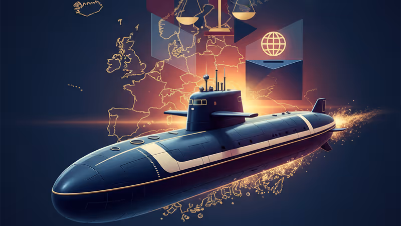 심해를 항해하는 한국형 핵추진 잠수함과 디지털 안보 지도