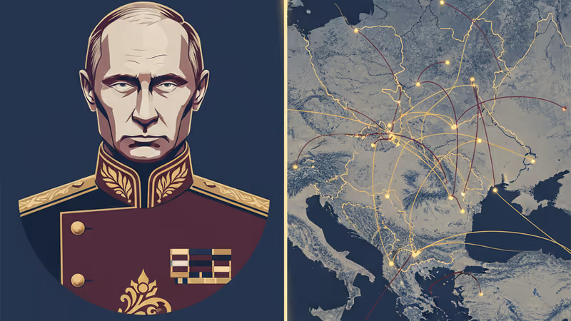 新年の演説を行うプーチン大統領と戦況のイメージ