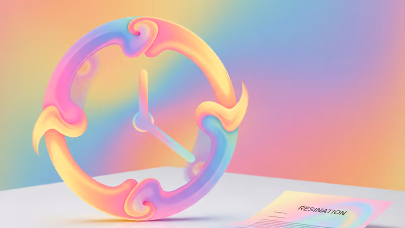 將離職信放在辦公桌上的手部特寫