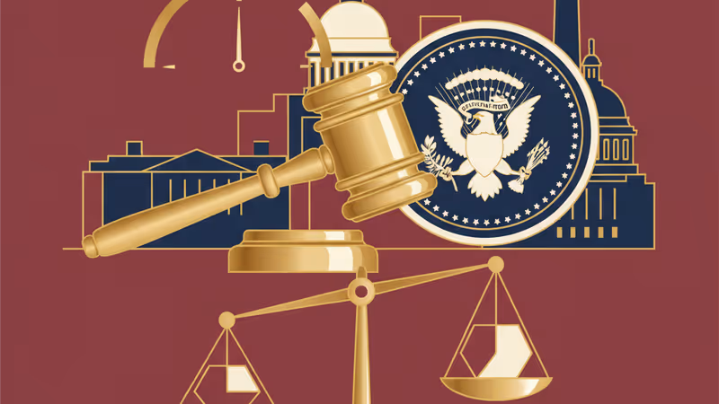 象徵法律的木槌與顯示75歲限制的數位時鐘