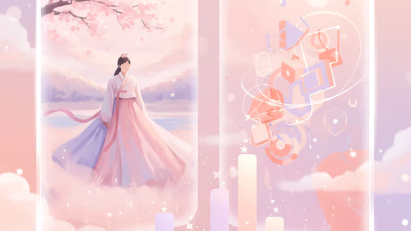 Rising viewership bar chart over K-drama visuals