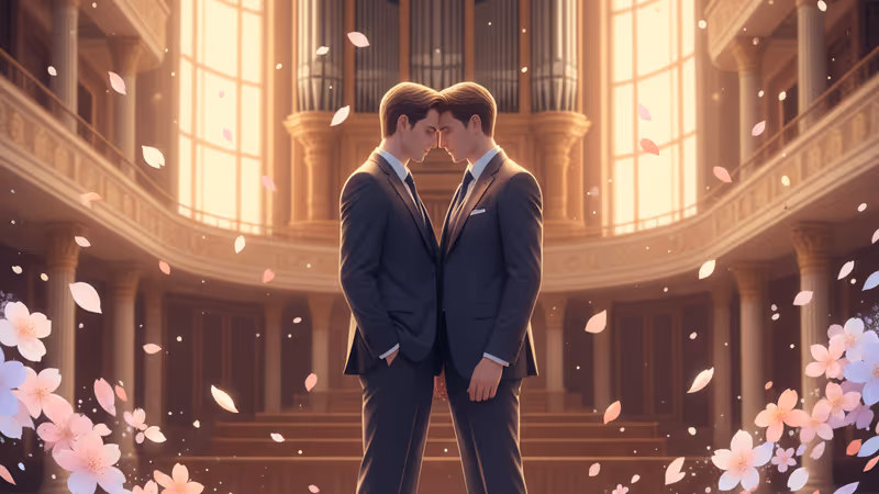 Actors Song Kang and Lee Jun Young facing each other on the set of Four Hands