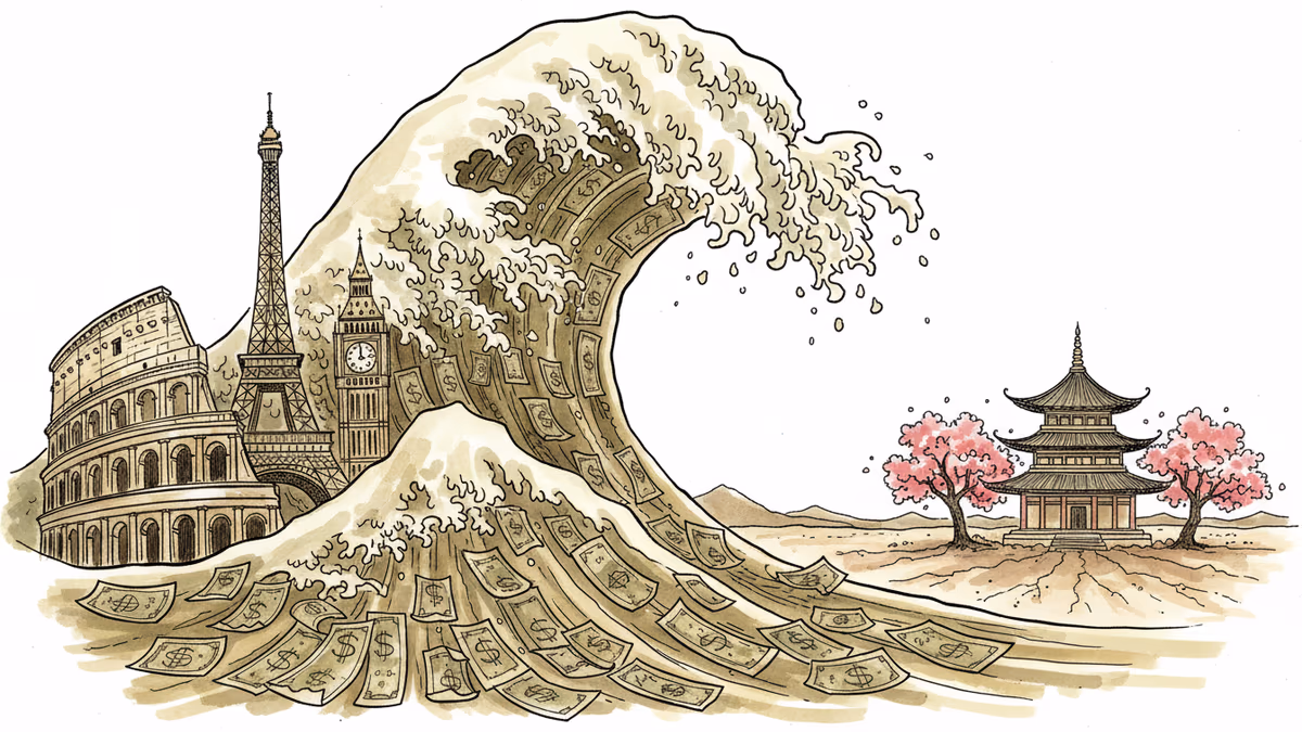 Record Cash Floods European Stocks While Asia Gets Left Behind