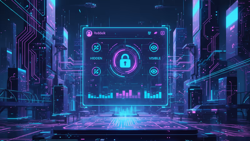 Reddit 個人檔案隱私設定與保護數位足跡示意圖