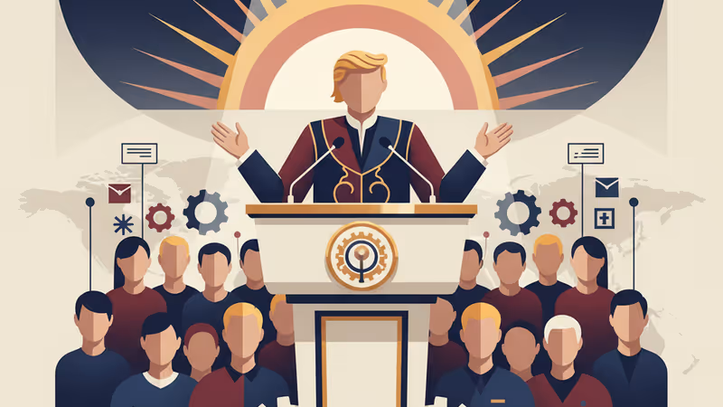 川普在底特律發表經濟演講的現場