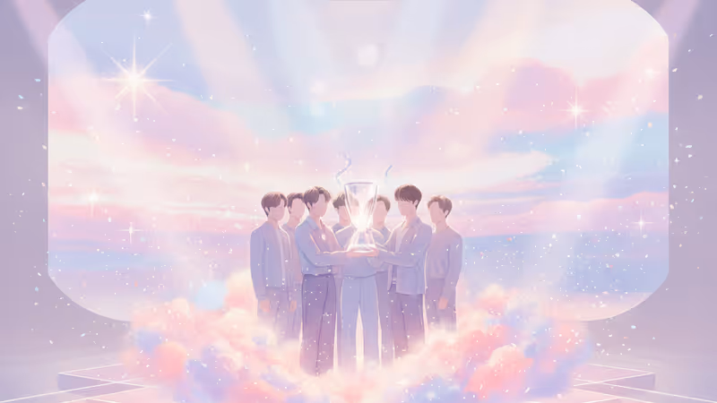 ALPHA DRIVE ONE members holding the 1st place trophy on Show Champion