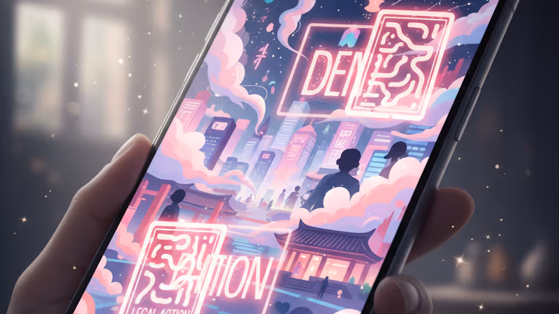 顯示社群媒體評論的手機畫面與都市夜景