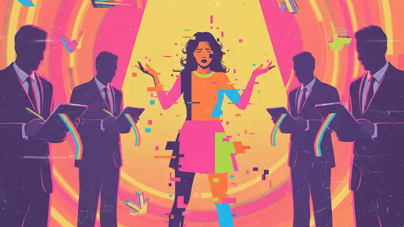 体重管理の監視を象徴する、スポットライトを浴びた人影とメジャーのイメージ