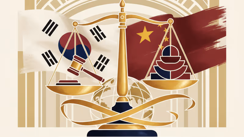 南韓與中國政府官員在兩國領導人見證下簽署協議