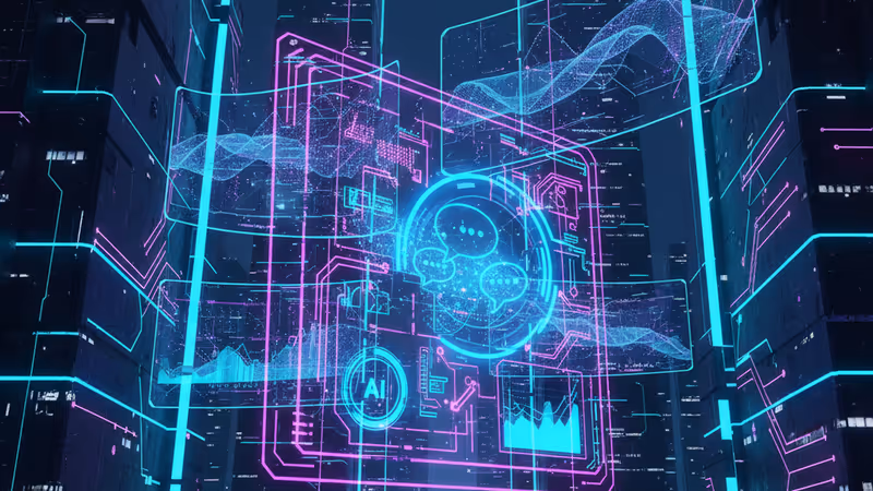 Digital visualization of Slack messages turning into AI insights