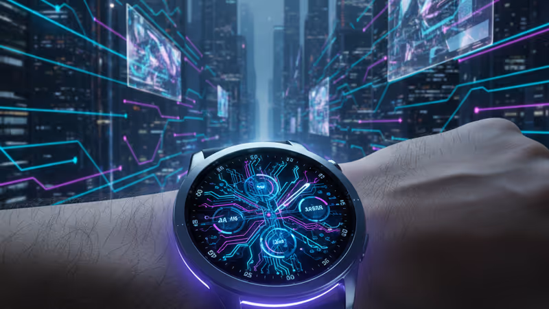 日差しの中で鮮やかに表示されるSamsung Galaxy Watch8のディスプレイ