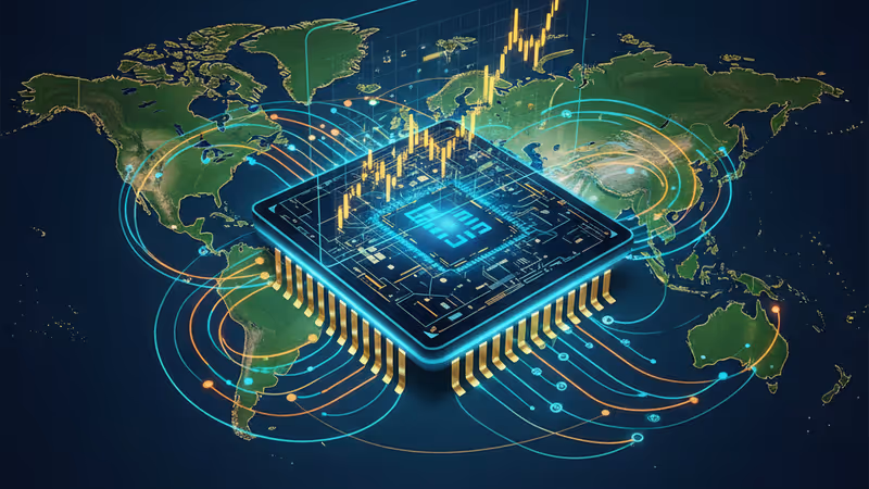 三星電子半導體晶片與獲利增長的示意圖