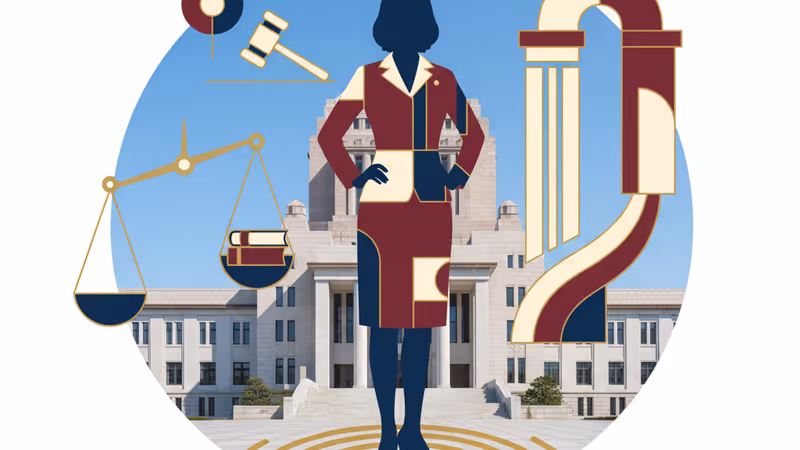 일본 국회의사당 앞에 선 다카이치 사나에 총리의 모습