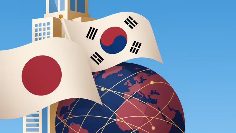 일본 정원에서 대화하며 걷는 다카이치 총리와 이재명 대통령