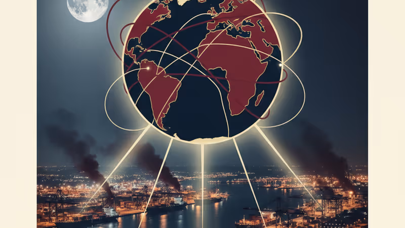 Aerial view of smoke rising from Mukalla port in Yemen after a strike