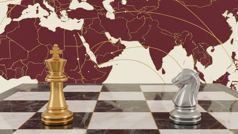 対立するサウジアラビアとUAEの地政学的緊張を象徴するイメージ