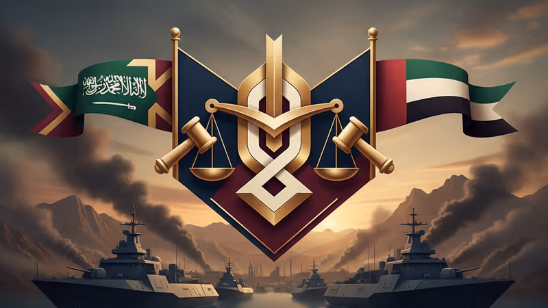 Aerial view of the Mukalla port in Yemen with smoke rising after an airstrike