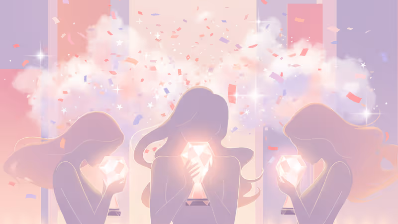 뮤직뱅크 1위 트로피를 들고 기쁨의 눈물을 흘리는 세이마이네임 멤버들