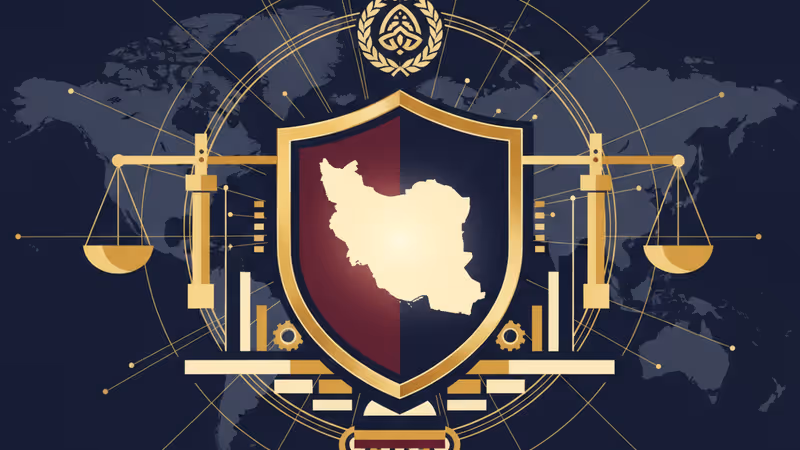 이란 지도를 보호하는 중국과 러시아의 전략적 방패 그래픽