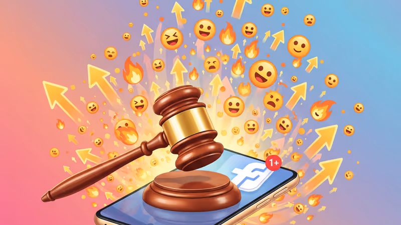 법봉과 페이스북 아이콘이 있는 스마트폰