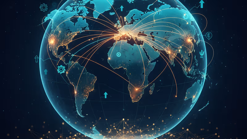 The US Capitol building with digital blockchain patterns overlaid