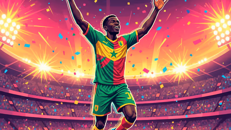 득점 후 환호하는 세네갈 축구 국가대표팀 선수