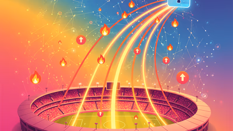 アフリカのスタジアムとデジタル配信をイメージしたビジュアル