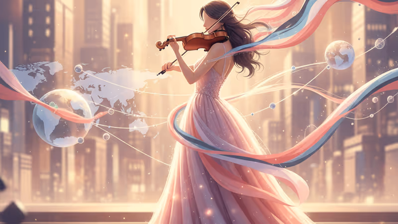 徐玄手持小提琴展現藝術家風範的宣傳海報