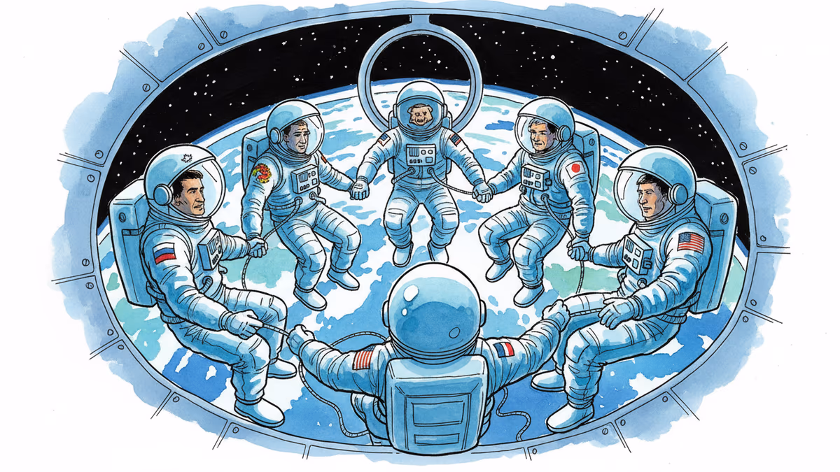 우주정거장에 7명이 모였다, 그런데 왜 지금일까?