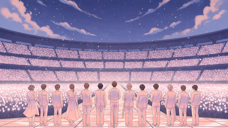 仁川アシアド主競技場を埋め尽くすSEVENTEENの公式ペンライトの光の海