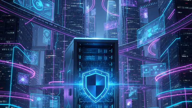 보안 자물쇠 아이콘이 결합된 컨퍼 AI 채팅 화면