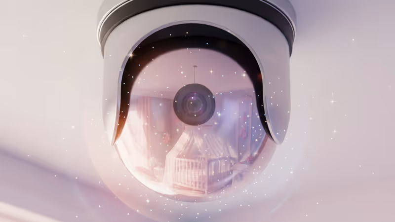 A home security camera overlooking a child's nursery