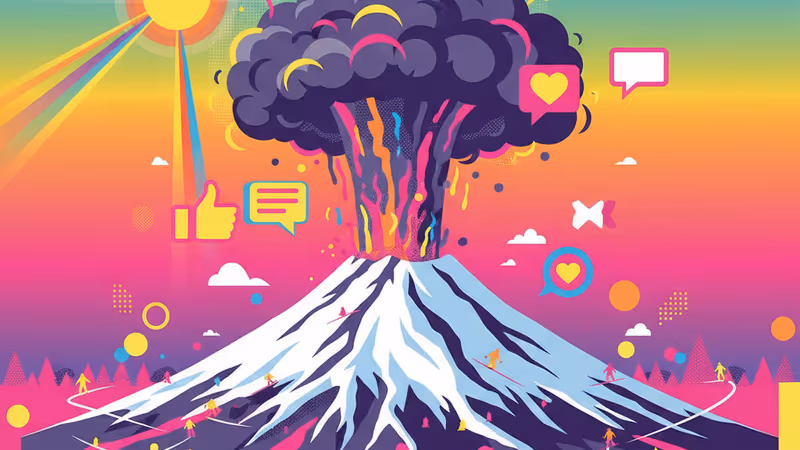 Massive ash plume from Mount Etna over snowy ski slopes