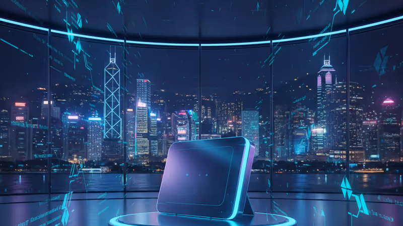 Solana developer event concept image with Hong Kong skyline