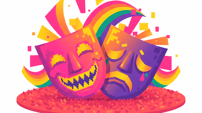 華麗的紅毯景象對比破碎的黑膠唱片，象徵遺志受損