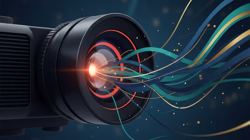 Netflixロゴが映し出された映画スクリーンとソニーの機材