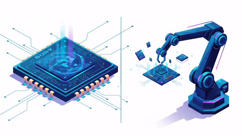 The Sony and TCL logos joined by a high-tech circuit background