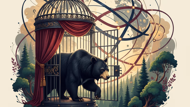 保護施設に移送され、休息をとるツキノワグマの様子