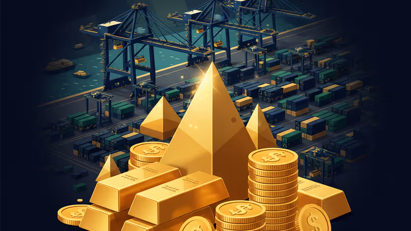 夕暮れ時の釜山港に積み上げられたコンテナとクレーン