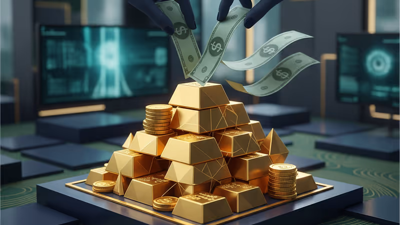 은행 창구에서 달러 지폐를 확인하는 모습