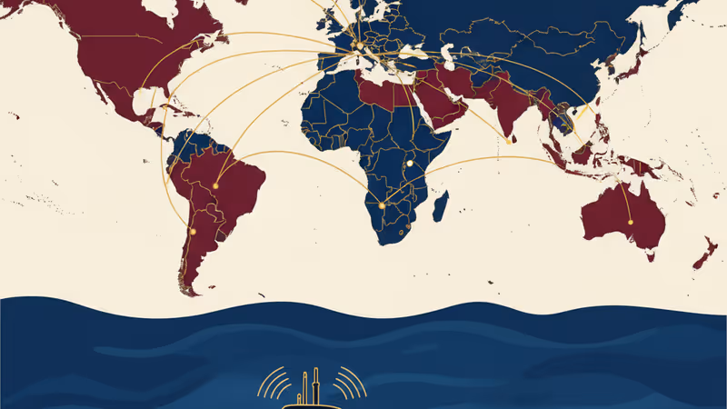 A nuclear submarine navigating the deep ocean with tactical overlays.