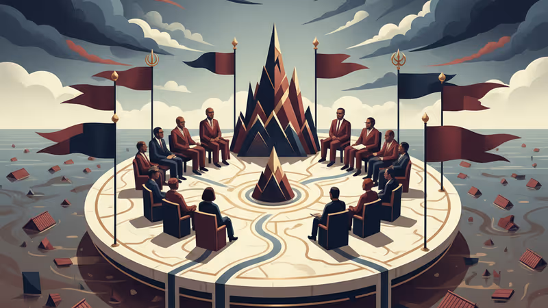 Aerial view of flooded Limpopo province in South Africa