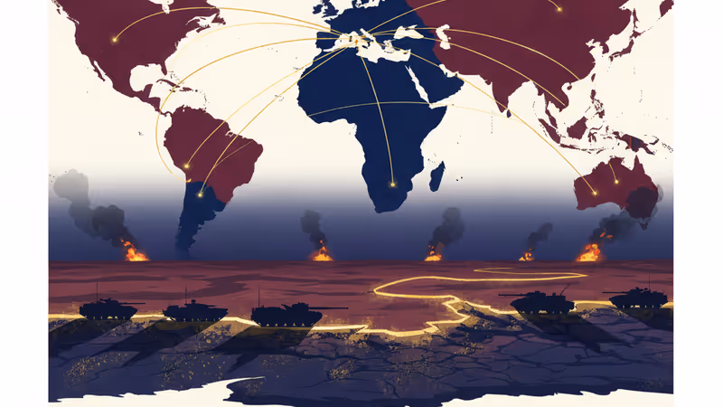 Military silhouettes in the desert near the Yemen-Saudi border