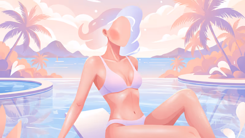 태국 크라비 해변에서 비키니를 입고 포즈를 취하는 소유