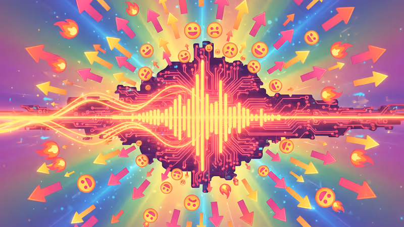 디지털 음악 파형과 로봇 팔이 결합된 스포티파이 AI 음악 추천 이미지