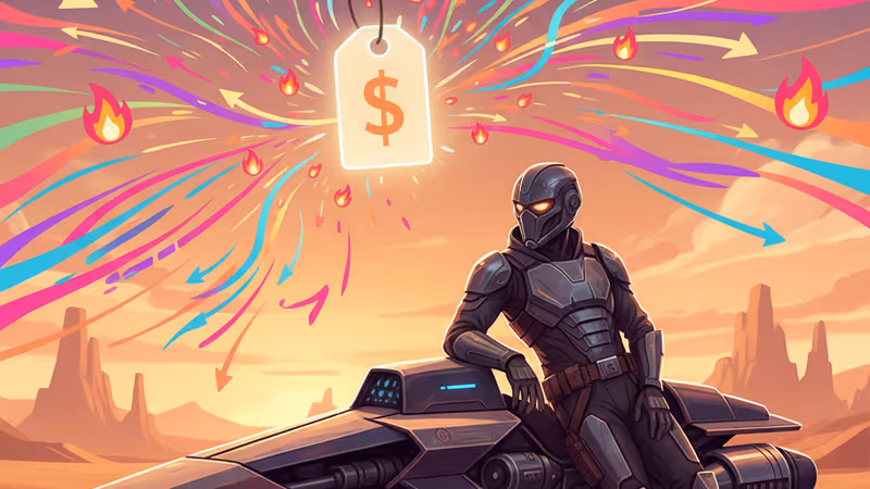 Star Wars Outlaws character on a desert planet with holographic UI