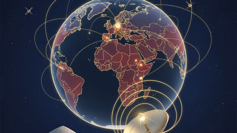 伊朗境內透過星鏈衛星連接全球網路的示意圖