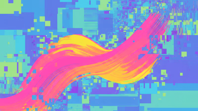 藝術家與AI科技碰撞的象徵性視覺，展現權利爭議的張力